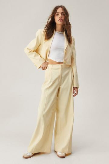 Premium Tailored Flood Leg Pants lemon