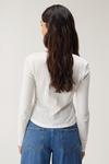 NastyGal Pointelle Lace Trim Long Sleeve Top thumbnail 4