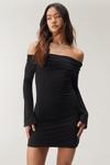 NastyGal Premium Slinky Fold Over Bardot Mini Dress thumbnail 1