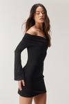 NastyGal Premium Slinky Fold Over Bardot Mini Dress thumbnail 3