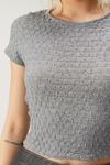 NastyGal Textured Cropped Short Sleeve T-shirt thumbnail 3
