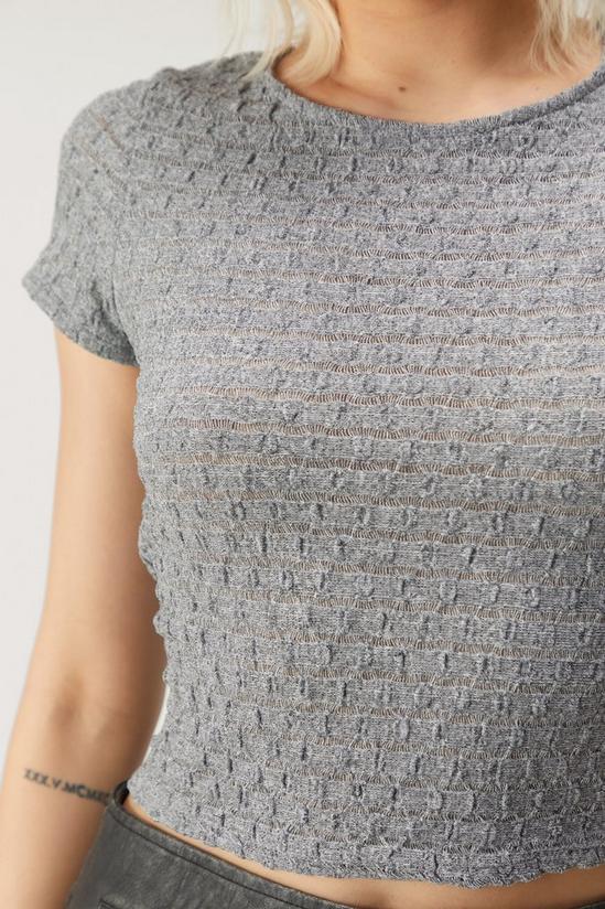 NastyGal Textured Cropped Short Sleeve T-shirt 3