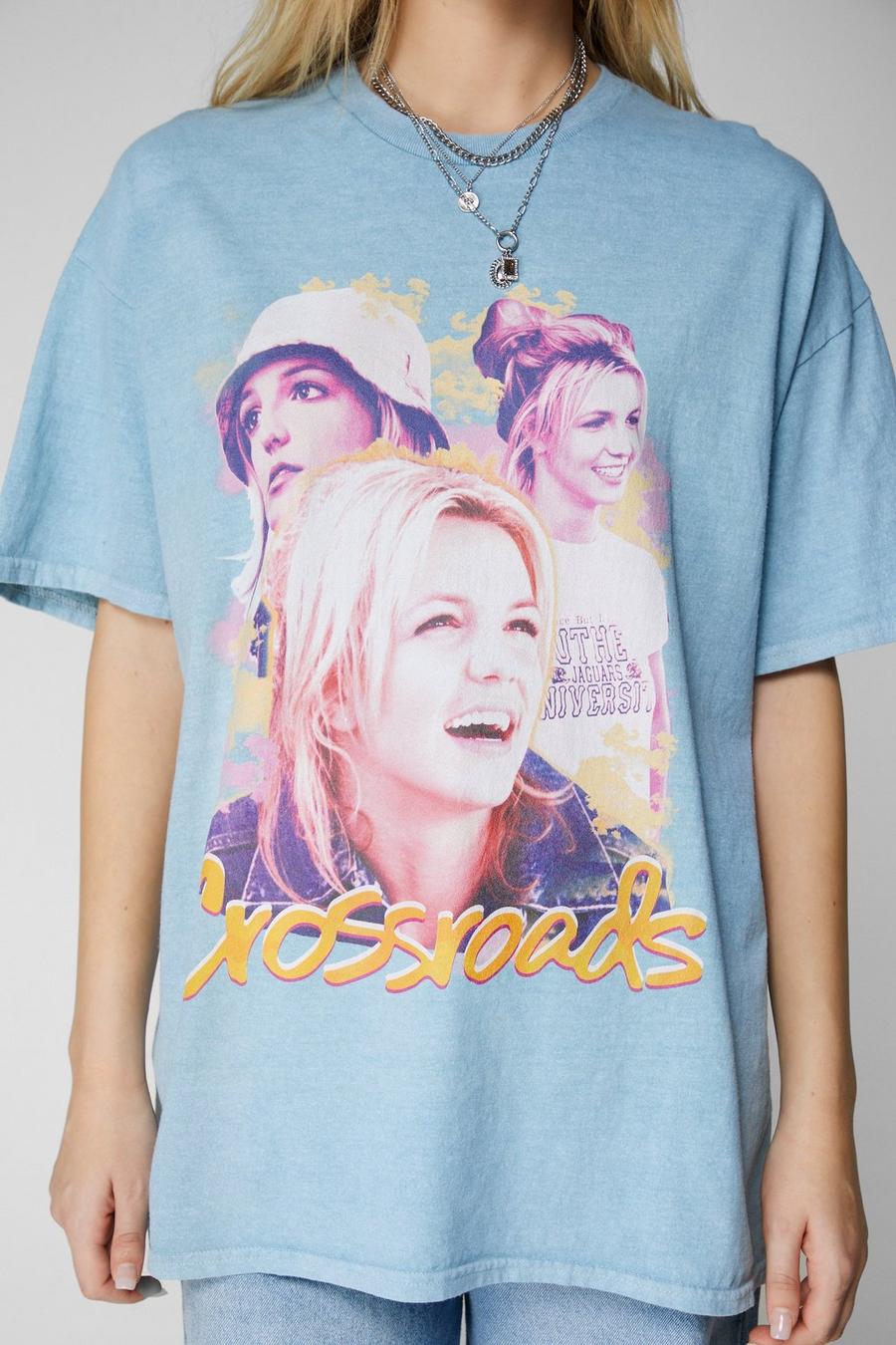 Blue Britney Spears Crossroads Oversized Graphic T-shirt