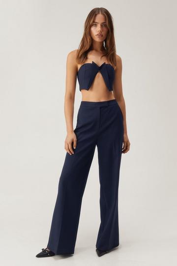 Premium Tailored Wide Leg Pants navy