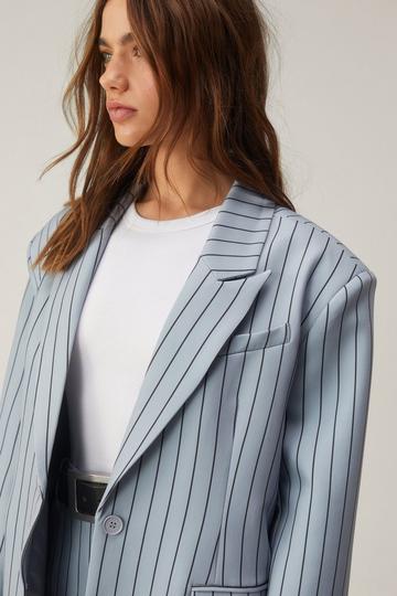 Premium Printed Stripe Oversized Blazer stripe