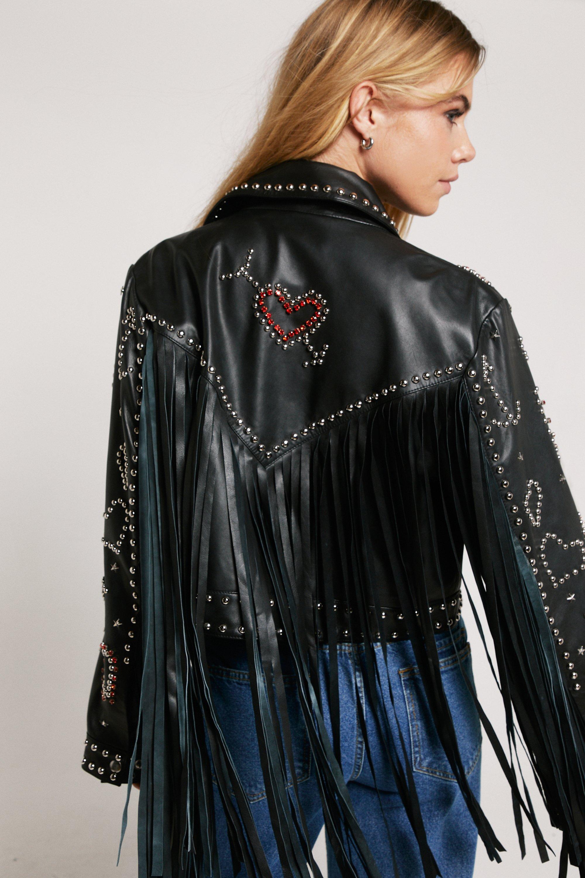 Boohoo fringe jacket best sale