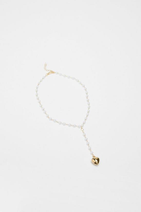 NastyGal Pearl Heart Droplet Necklace 3