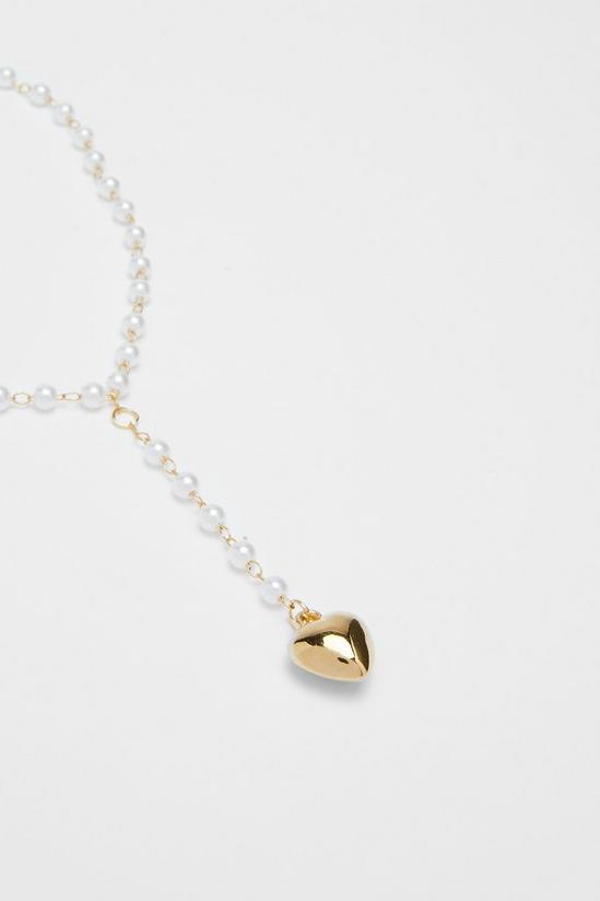 NastyGal Pearl Heart Droplet Necklace 4