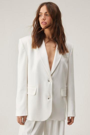 Premium Oversized Twill Blazer ivory