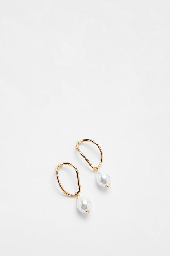 NastyGal Hoop Pearl Droplet Earrings 3