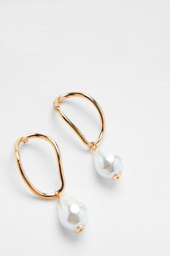 NastyGal Hoop Pearl Droplet Earrings 4