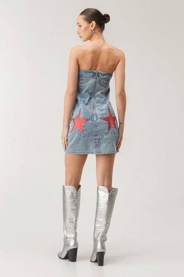 Coated Star Bum Denim Dress authentic midwash