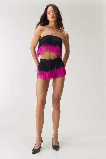 Premium Ombre Fringe Bandeau Bralette black