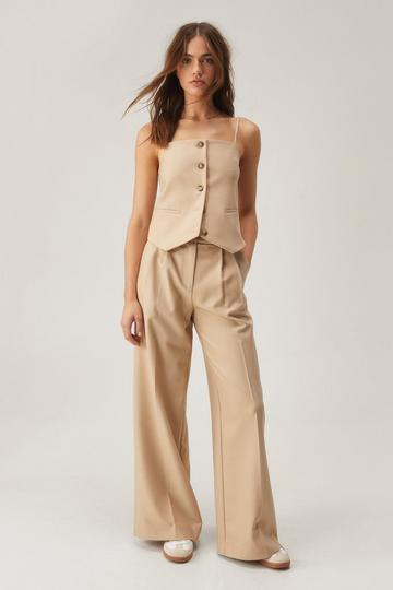 Premium Twill Super Wide Leg Pants neutral