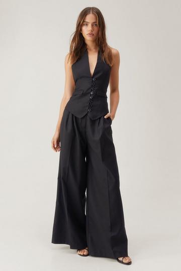 Premium Tailored Super Wide Leg Pants black