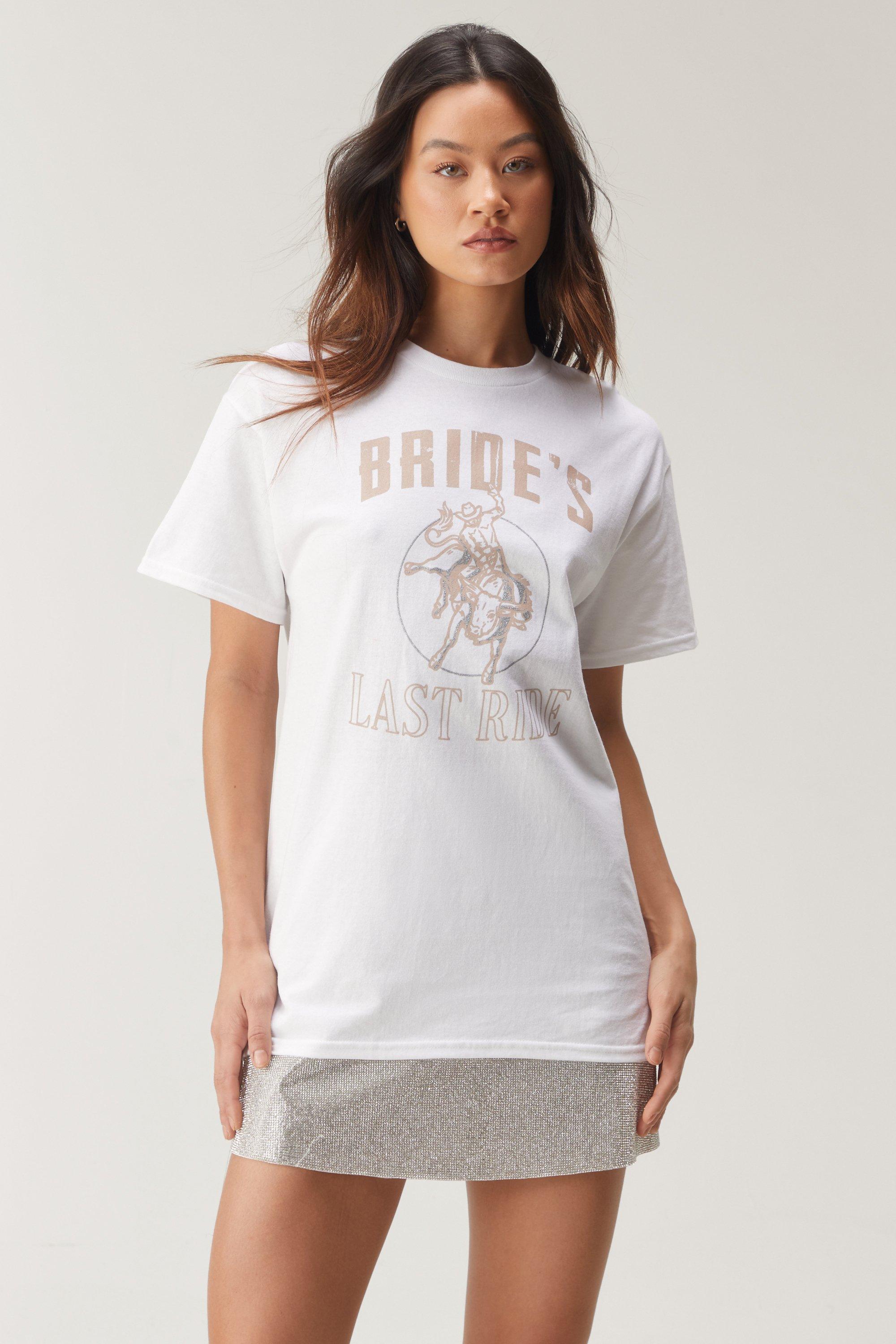 Bride s Last Ride Graphic T shirt boohoo UK