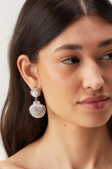 Shell Drop Earrings silver