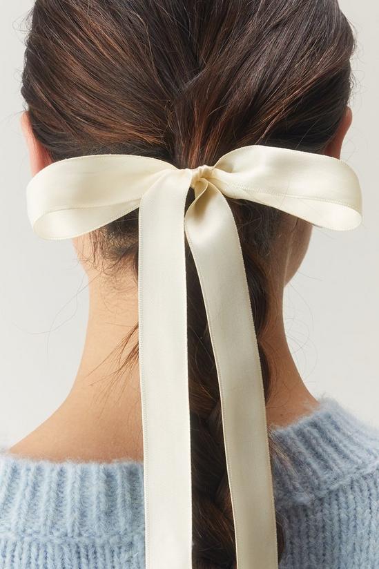 NastyGal Satin Ribbon Bow Hair Tie 2