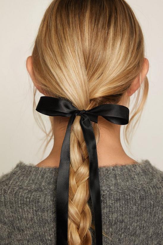 NastyGal Satin Ribbon Bow Hair Tie 2
