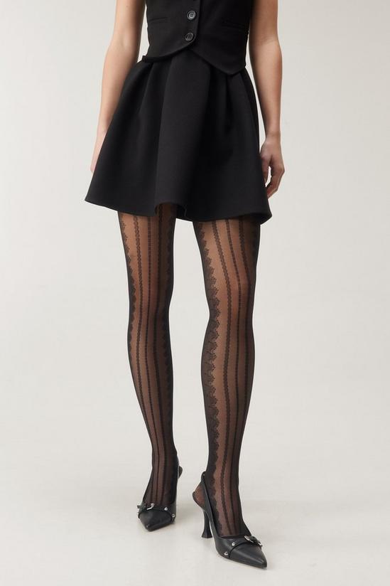 NastyGal Scallop Stripe Patterned Tights 1
