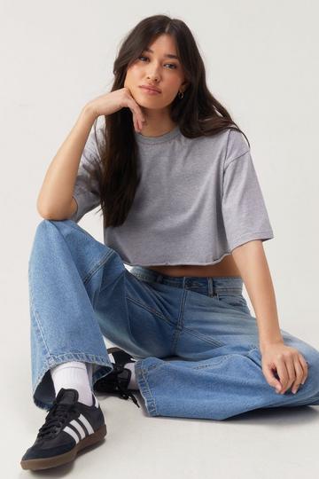 Basic Cropped T-shirt grey marl