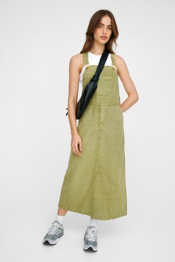 Casual Dungaree Dress khaki