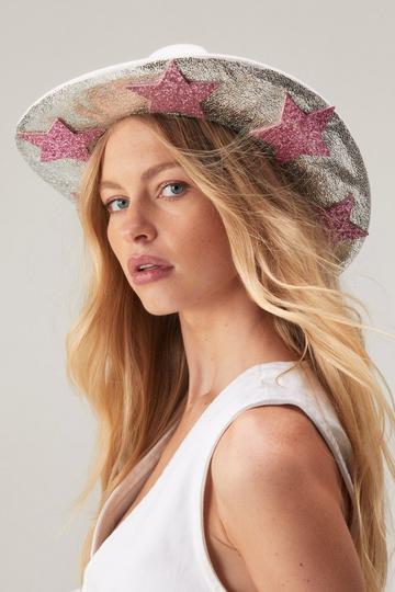 Glitter Star Cowboy Hat silver