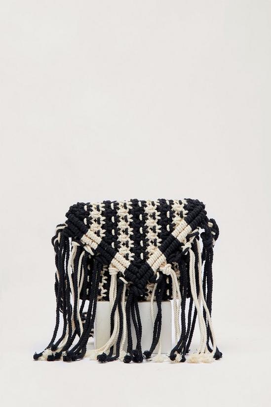 NastyGal Mono Crochet Tassel Crossbody Bag 3
