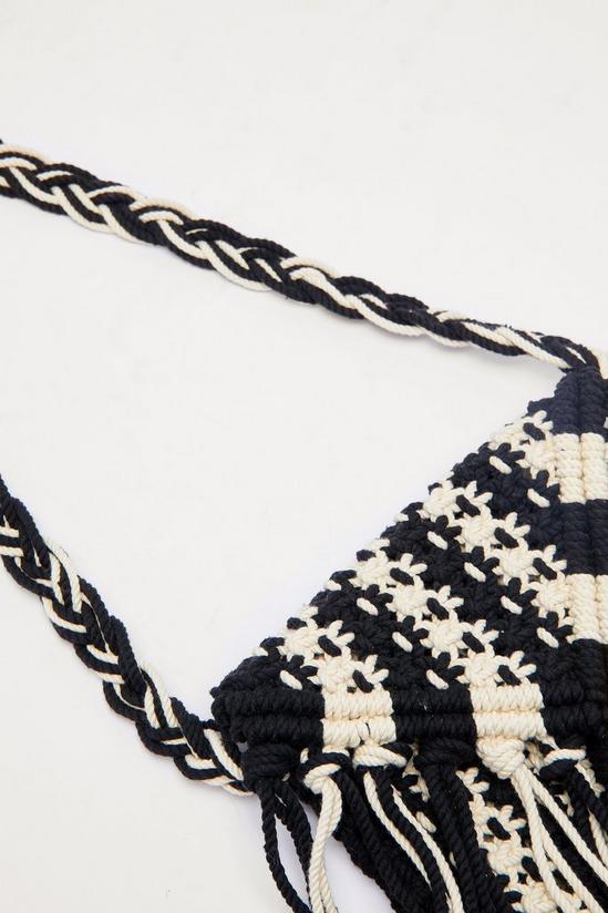 NastyGal Mono Crochet Tassel Crossbody Bag 4