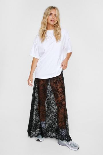 Lace Aline Maxi Skirt black