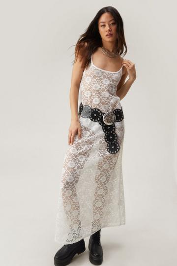 Ivory White Lace Maxi Cami Dress