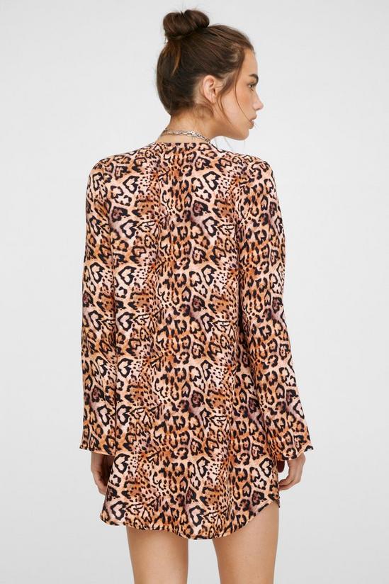 NastyGal Heart Leopard Print Plunge Smock Dress 4