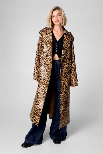 Leopard Trench Coat neutral