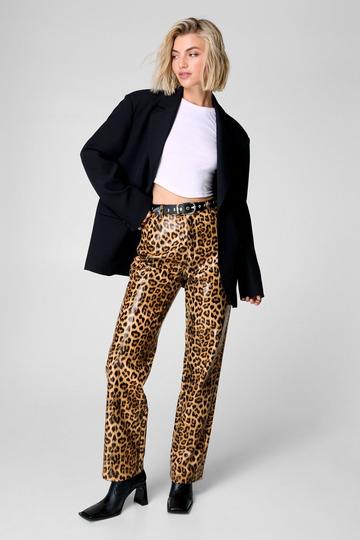 Leopard Straight Leg Pant neutral