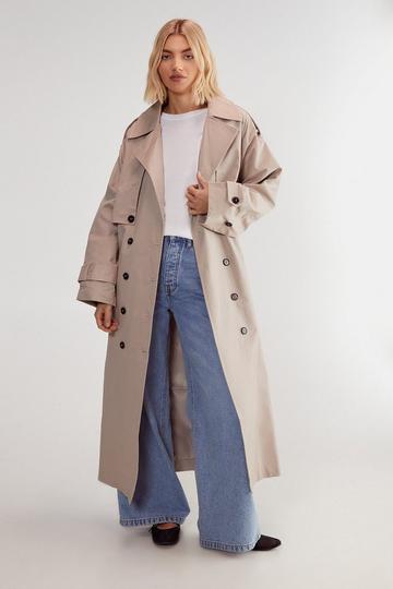 Stone Beige Essentials Trench Coat