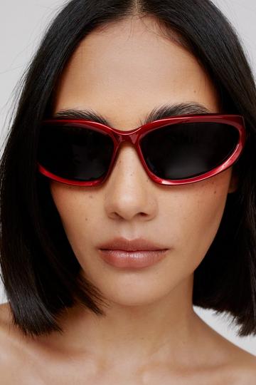 Red Wrap Around Sunglasses