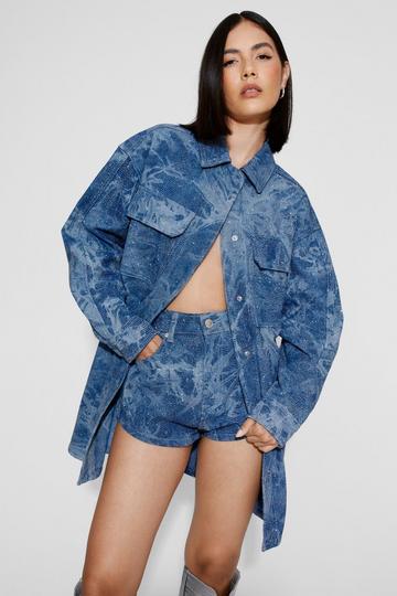 Shimmer Denim Oversized Shirt authentic denim