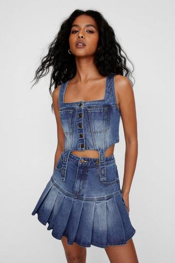 Denim Corset Detail Top authentic denim