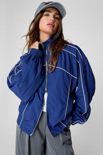 Nylon Windbreaker Jacket navy