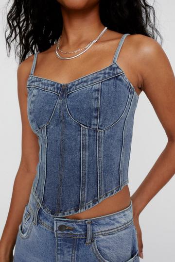 Denim Corset Top authentic midwash