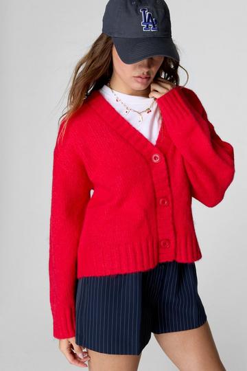 Cropped Cardigan red