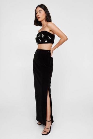 Velvet Maxi Skirt black