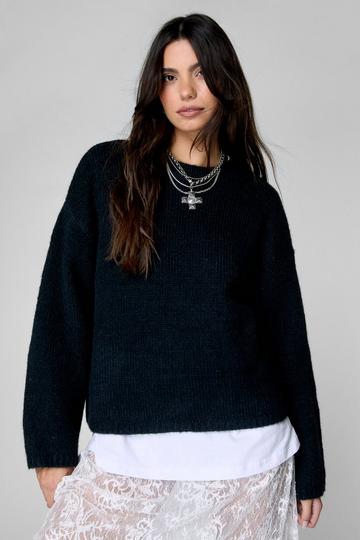 Oversized Crew Neck Sweater black