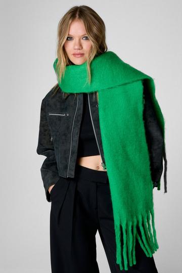 Green Oversized Knitted Chunky Scarf