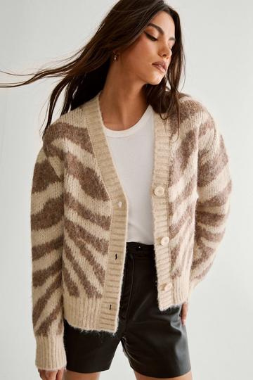 Brown Zebra Cardigan