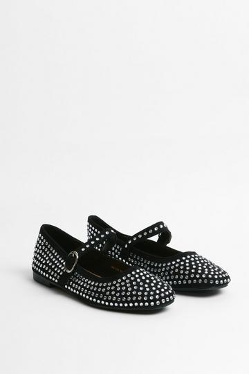 Embellished Ballerina Flats black