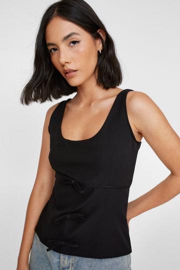 Black Tie Detail Structured Cami Top