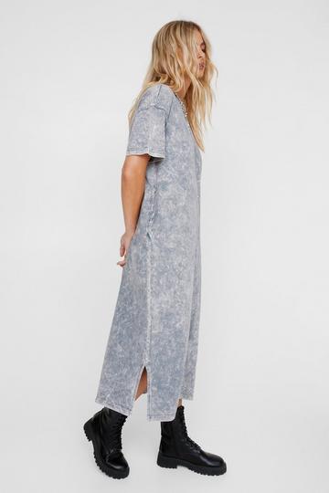 Grey Printed T-Shirt Maxi Dress