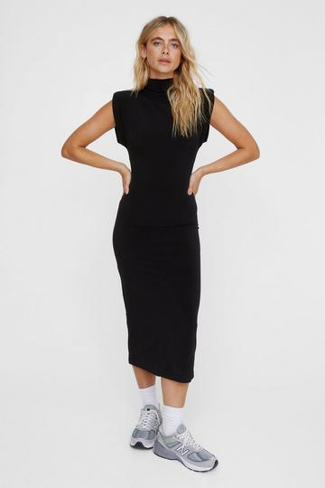 Black High Neck Sleeveless Maxi Dress