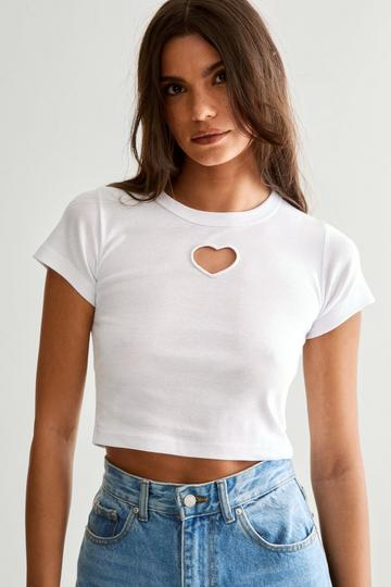 Heart Keyhole T-Shirt white